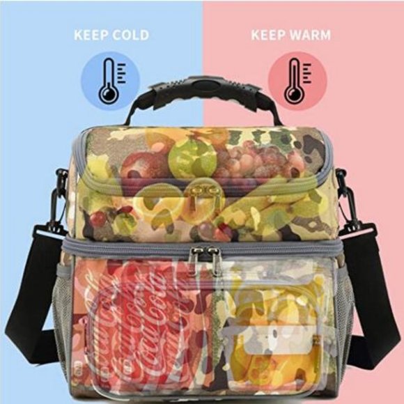 FLAPI Double Cooler Insulated Lunch Bag - Picture 4 of 4